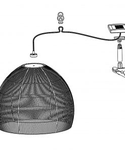 Callow Outdoor Solar LED Pendant Light with Grey Rattan Effect Shade