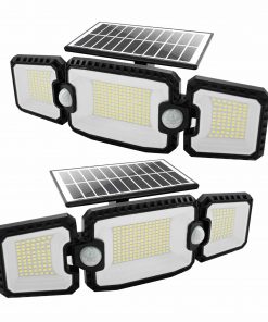 Callow Solar LED Triple Security Floodlight with Double PIR Sensor