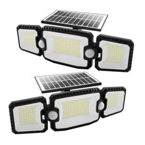 Callow Solar LED Triple Security Floodlight with Double PIR Sensor