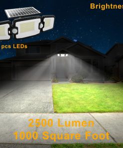 Callow Solar LED Triple Security Floodlight with Double PIR Sensor