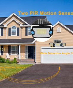 Callow Solar LED Triple Security Floodlight with Double PIR Sensor