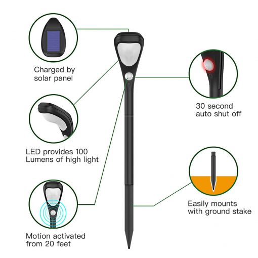 Callow Solar LED Pathway Light with PIR Sensor