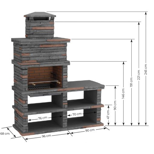 Londres Modern Masonry Charcoal BBQ