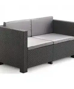 Diva 4pc Lounger Set with Double Sofa, 2 Armchairs and Coffee Table in Graphite