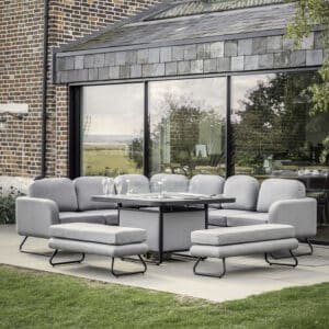 GLS Antares Dining Set with Fire Pit Table Slate