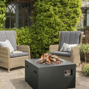 Happy Cocoon Square Fire Pit in Grey