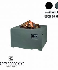 Happy Cocoon Square Fire Pit in Grey
