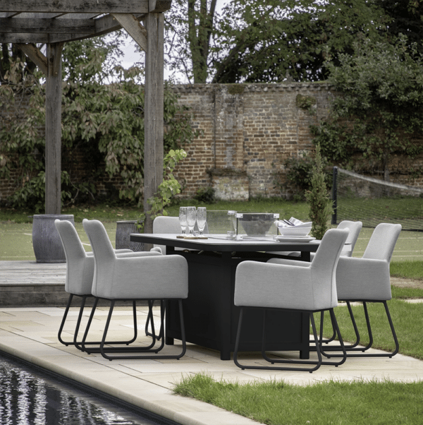 GLS Estella 6 seater Dining Set with Fire Pit Table