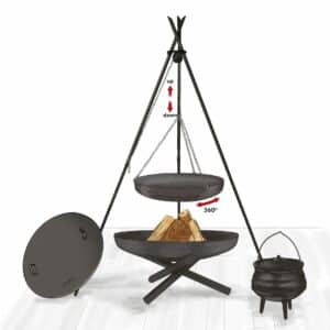 Cook King 180cm Tripod with Steel Wok