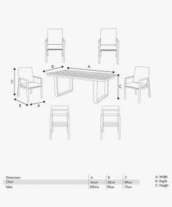 Pacific Lifestyle Stockholm Anthracite Outdoor 6 Seater Dining Set