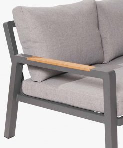 Pacific Lifestyle Stockholm Anthracite Outdoor Corner Seating Set including Fire Pit Table