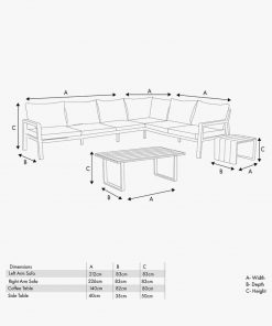 Pacific Lifestyle Stockholm Anthracite Outdoor Corner Seating Set
