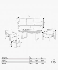 Pacific Lifestyle Stockholm Anthracite Outdoor Seating Set