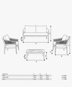 Pacific Lifestyle Denver Sage Green Outdoor Seating Set