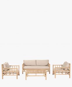 Pacific Lifestyle Costa Rica Natural Bamboo Finish Outdoor Seating Set