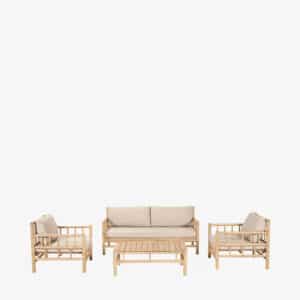 Pacific Lifestyle Costa Rica Natural Bamboo Finish Outdoor Seating Set