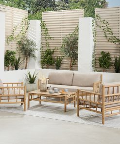 Pacific Lifestyle Costa Rica Natural Bamboo Finish Outdoor Seating Set
