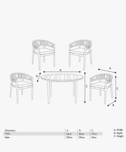 Pacific Lifestyle Denver Sage Green Outdoor 4 Seater Dining Set
