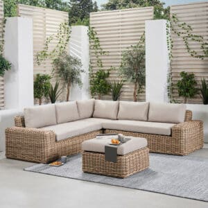 Pacific Lifestyle Como Natural Antique Outdoor Corner Seating Set