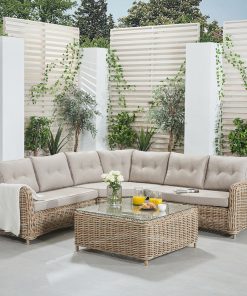 Pacific Lifestyle Barakaldo Natural Antique Outdoor Corner Seating Set