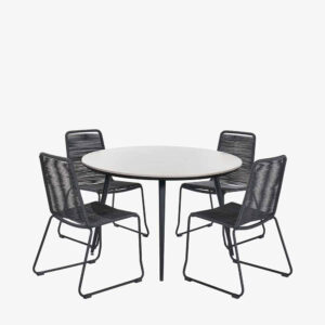 Pacific Lifestyle Pang Black Outdoor 4 Seater Dining Set