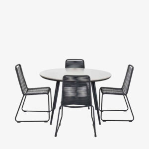 Pacific Lifestyle Pang Black Outdoor 4 Seater Dining Set