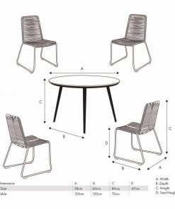 Pacific Lifestyle Pang Terracotta Outdoor 4 Seater Dining Set