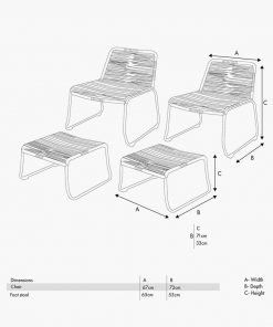 Pacific Lifestyle Pang Mink Outdoor Hocker Set