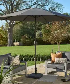 Norfolk Leisure Royce Premium 3m Round Parasol LED - Anthracite Frame - Novasun™ CARBON Canopy & Cover