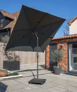 Norfolk Leisure Royce Premium 2.5m Square Parasol LED - Anthracite Frame - Novasun™ CARBON Canopy & Cover