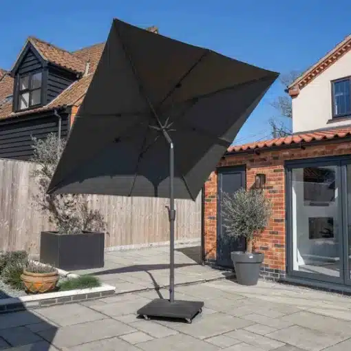 Norfolk Leisure Royce Premium 2.5m Square Parasol LED - Anthracite Frame - Novasun™ CARBON Canopy & Cover