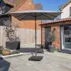 Norfolk Leisure Royce Premium 2.5m Square Parasol LED - Anthracite Frame - Novasun™ SMOKE GREY Canopy & Cover