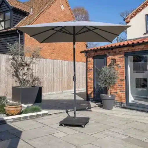 Norfolk Leisure Royce Premium 2.5m Square Parasol LED - Anthracite Frame - Novasun™ SMOKE GREY Canopy & Cover