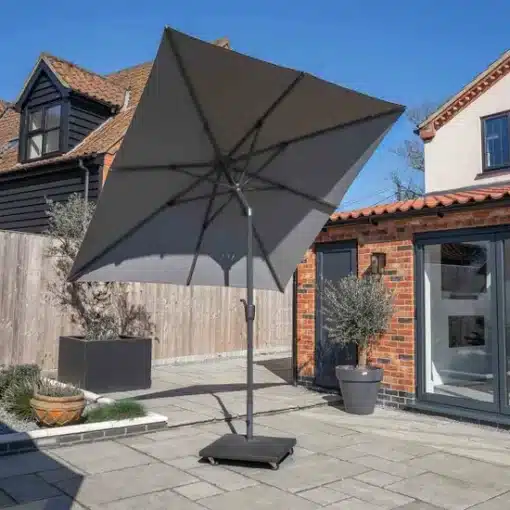 Norfolk Leisure Royce Premium 2.5m Square Parasol LED - Anthracite Frame - Novasun™ SMOKE GREY Canopy & Cover