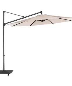 Norfolk Leisure Royce 3m Round Cantilever - Anthracite Frame - TAUPE Canopy & Cover