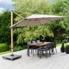 Norfolk Leisure Royce Executive Square 3m Cantilever - Wood Look Frame - GREY Canopy & Cover