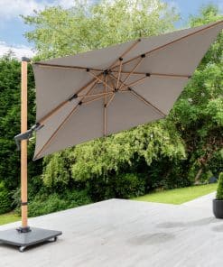 Norfolk Leisure Royce Executive Square 3m Cantilever - Wood Look Frame - GREY Canopy & Cover