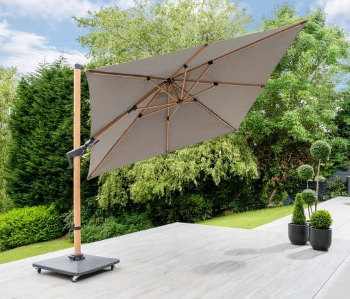 Norfolk Leisure Royce Executive Square 3m Cantilever - Wood Look Frame - GREY Canopy & Cover