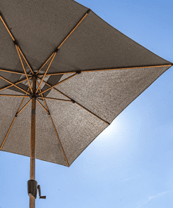 Norfolk Leisure Royce Premium 2.5m Square Parasol LED - Wood Look Frame - Novasun™ SMOKE GREY Canopy & Cover