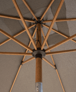 Norfolk Leisure Royce Premium 2.5m Square Parasol LED - Wood Look Frame - Novasun™ SMOKE GREY Canopy & Cover