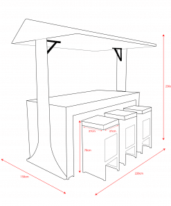 Norfolk Leisure Saloon 6 Seat Bar Set LED & ICE Bucket