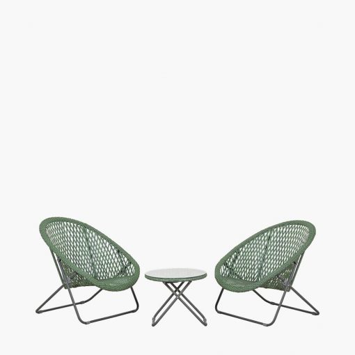 Tobs Outdoor Green Foldable Loungers Set