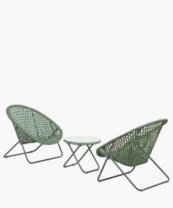 Tobs Outdoor Green Foldable Loungers Set