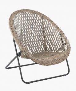 Tobs Outdoor Grey Foldable Loungers Set with Oval Table
