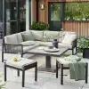 Norfolk Leisure Bellmount Outdoor Mini Corner Lounge Set With Gas Height Adjustable Table