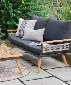 Kimora 4 Seat Garden Lounge set with Grey Fabric Cushion