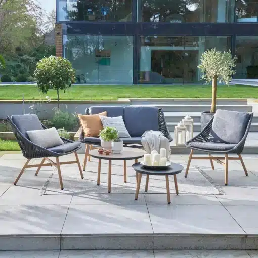 Norfolk Leisure Keswick 3 Seater Outdoor Lounge Set with Black Wicker
