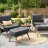 Kimora Relax Bistro with foot stools and Grey Fabric Cushion