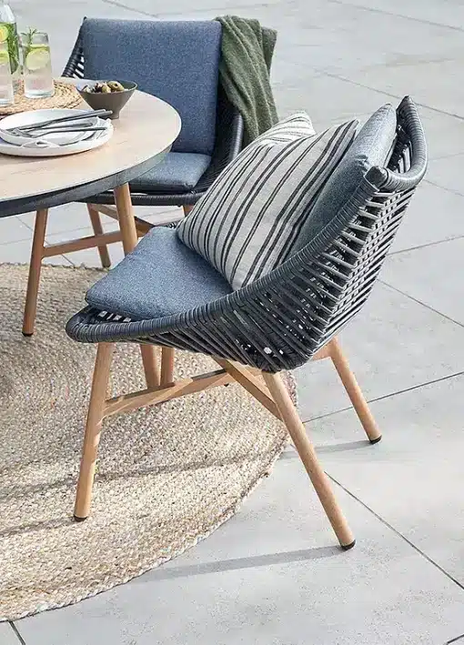 Norfolk Leisure Keswick 4 Seat Outdoor Dining Set with Black Wicker