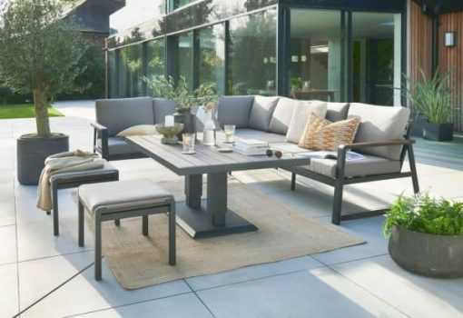 Hemsby Large Corner With Gas Height Adjustable Table